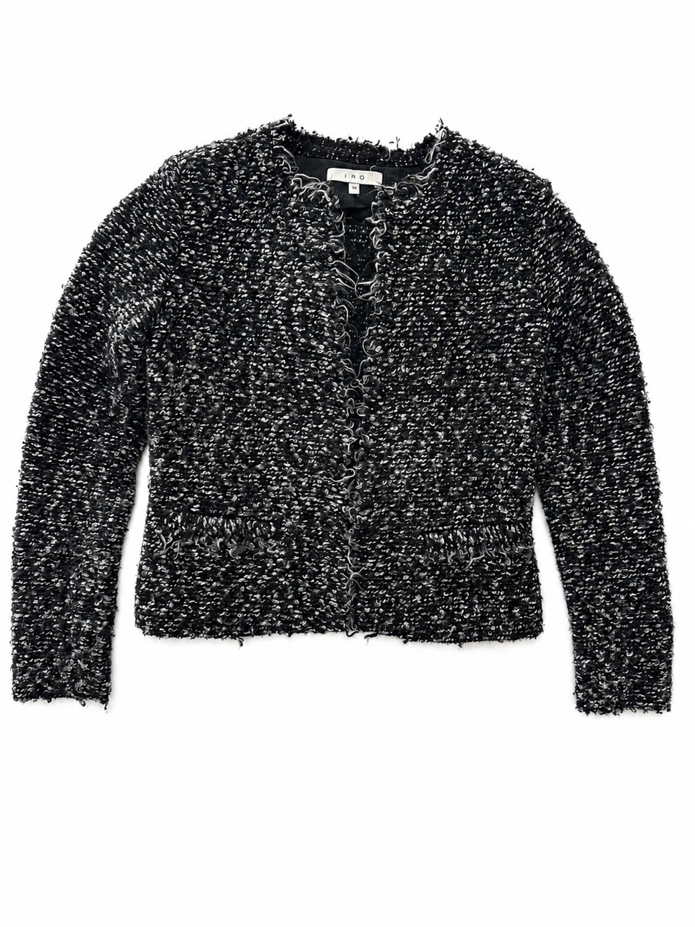 IRO Tweed Boucle jacket black white excellent Size 36 / 4
